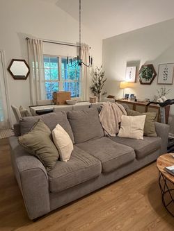 Rooms To Go Gray Sofa + Loveseat Set – $450