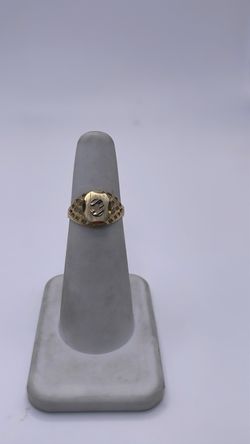 10k gold tone initial ring