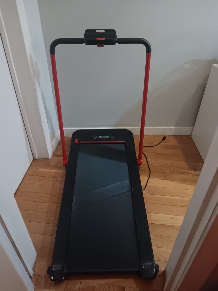 UREVO 2‑in‑1 Under‑Desk Treadmill with Foldable Handrail – Great for Walking & Light Jogging
