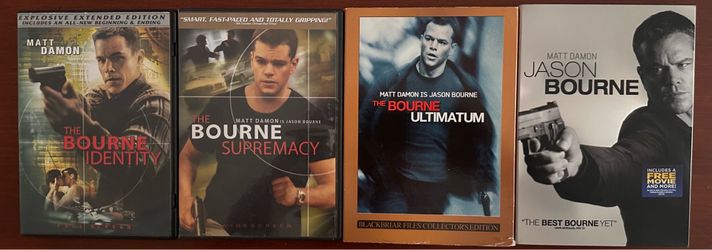 4-Movie Jason Bourne DVD Lot (Matt Damon) - Collector's Edition Included