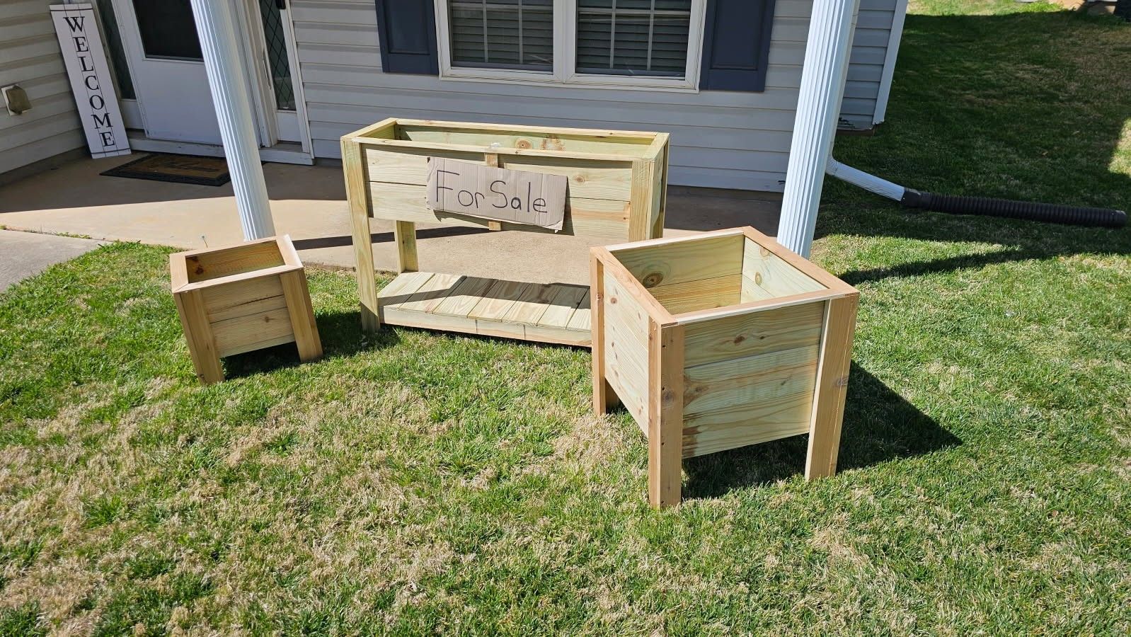Wooden Potting Boxes For Plants Or Whatever You Would Like