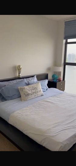 Bed with 2 side tables  mattress