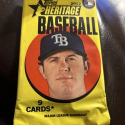 2012 Topps Heritage 2 (Two) Factory Sealed baseball Pack Of 9 Cards