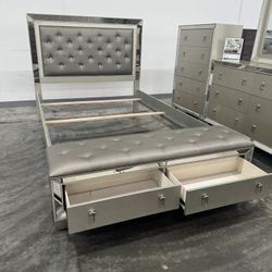 Queen Bed Frame With Storage Drawers 