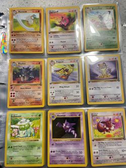 Various Pokemon Cards from 1999 Base Set and Jungle Set