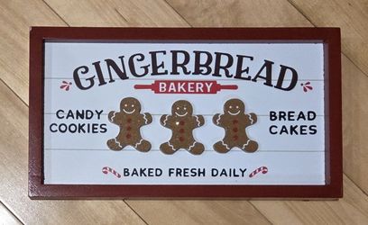 NEW Gingerbread Bakery Tabletop Wood Sign (6.5" x 12")