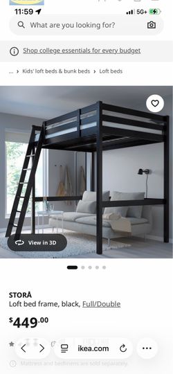 White ikea loft bed
