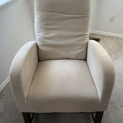 Cream/Wood Rocking Chair