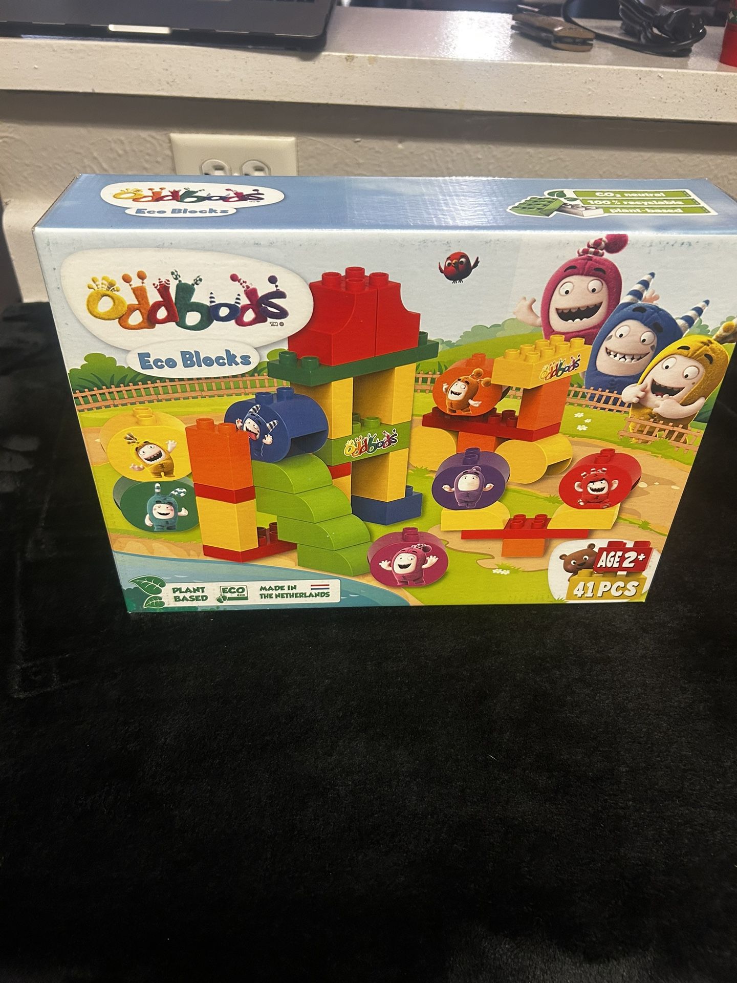 ODDBODS Eco Blocks, Sugarcane Plant-Based Building Block Toys for Toddlers & Preschool Kids, 41 Piece Set