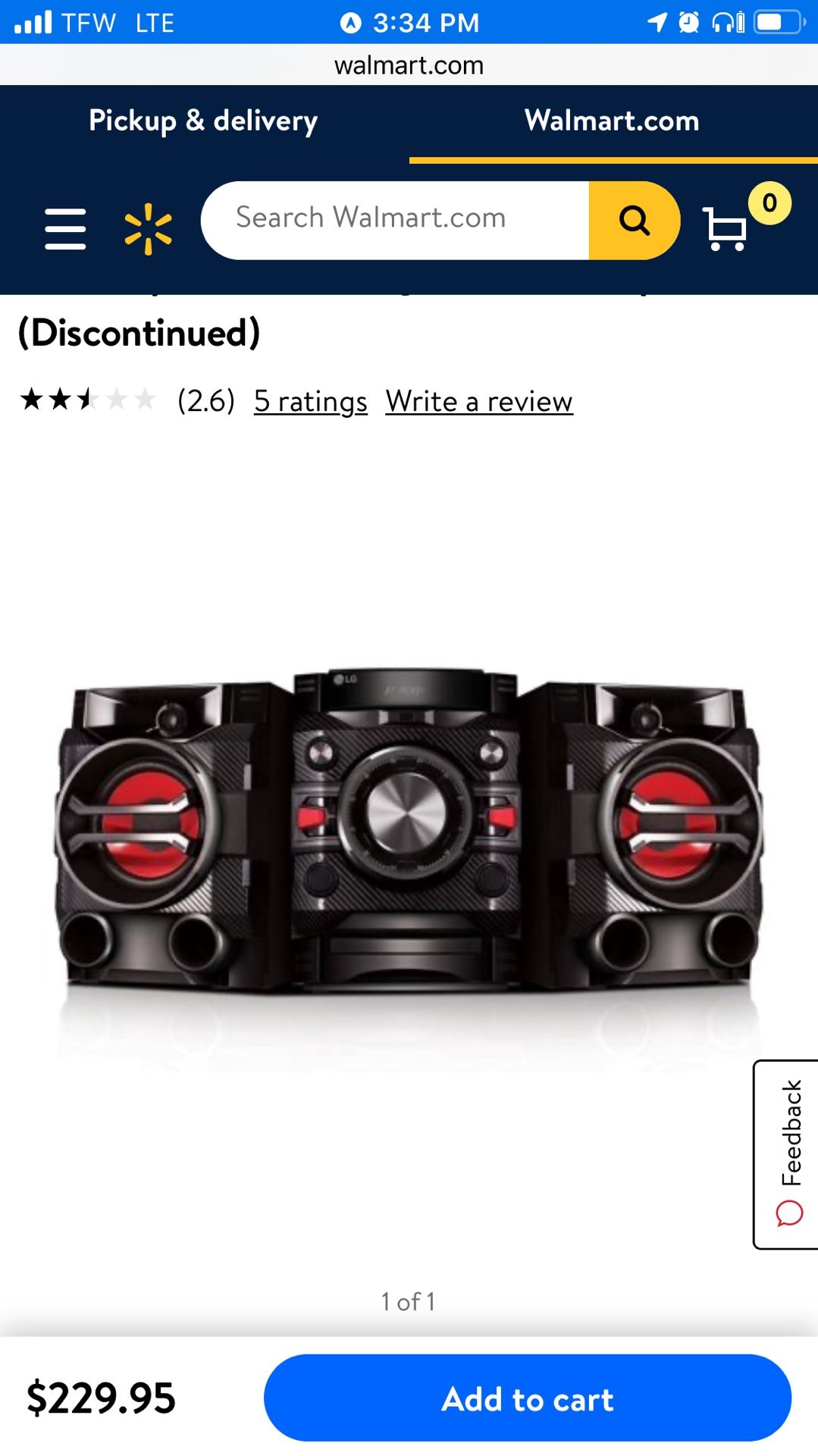 LG Bluetooth stereo sound system
