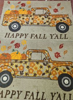 Happy Fall Y'all Truck Doormat / Accent Rug