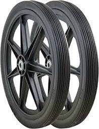 Marathon 92001 Flat Free Ribbed Garden Cart Tire on Rim 20x2 Pack of 2