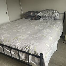 Almost new bed frame and mattress $300 OBO PICK UP ONLY