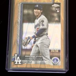 2025 Topps Chrome Hyeseong Kim -- Gold Wave Refractor - MLB Debut -- SSP /50!!!