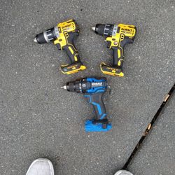 DeWalt 20V XR Cordless Drills And Kobalt 24V Max Brushless Drill