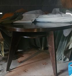 Circular Solid Wood Dark Brown Dining/Kitchen Table