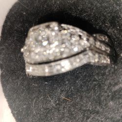 Art Deco  14k White Gold  & Diamond Wed/Engagement Ring