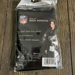 NFL  Raiders Hooded Adult Rain Poncho