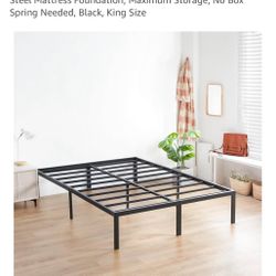 Branded Unopened Stainless Steel Sturdy King Size Bed Frame - No Box spring needed