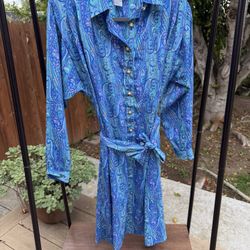 Vintage Polyester Dress With Belt