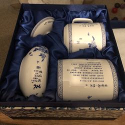 Blue Color Asian Tea Set 
