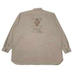 Polo Ralph Lauren Button Up Shirt 4XL 4XLT Tall Beige Hawaii Naval Military RL67