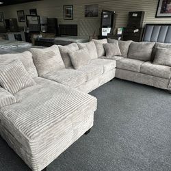 New Teddy Bear Fabric Large Sectional. Delivery & Set Up Available 