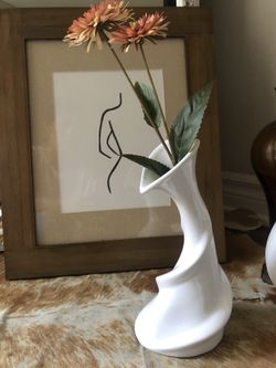 Beautiful White Long Vase