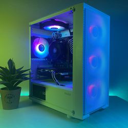🪞 Custom Built White RGB Gaming PC Computer 🪞 Fortnite, Valorant, CoD, Rainbow 6, GTA, and More!