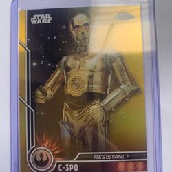 STAR WARS TOPPS CHROME C-3P0 11/50 Gold Card