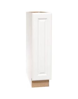 Hampton Bay Hampton 9 in. W x 24 in. D x 34.5 in. H Assembled Full Height Door Base Kitchen Cabinet in Satin White