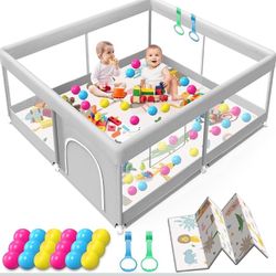 Baby Playpen with Waterproof Mat, 50x50 Inch Playpen Active Center Indoor / outdoors