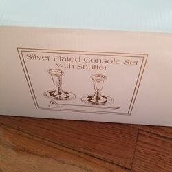 Silver plated Console set with snuffer