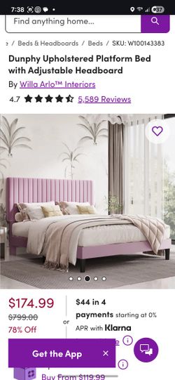 Queen Velvet Blush Bed