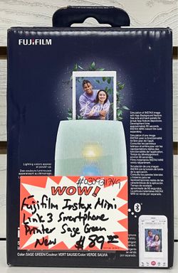 Fujifilm Instax Mini Link 3 Smartphone Printer Sage Green New