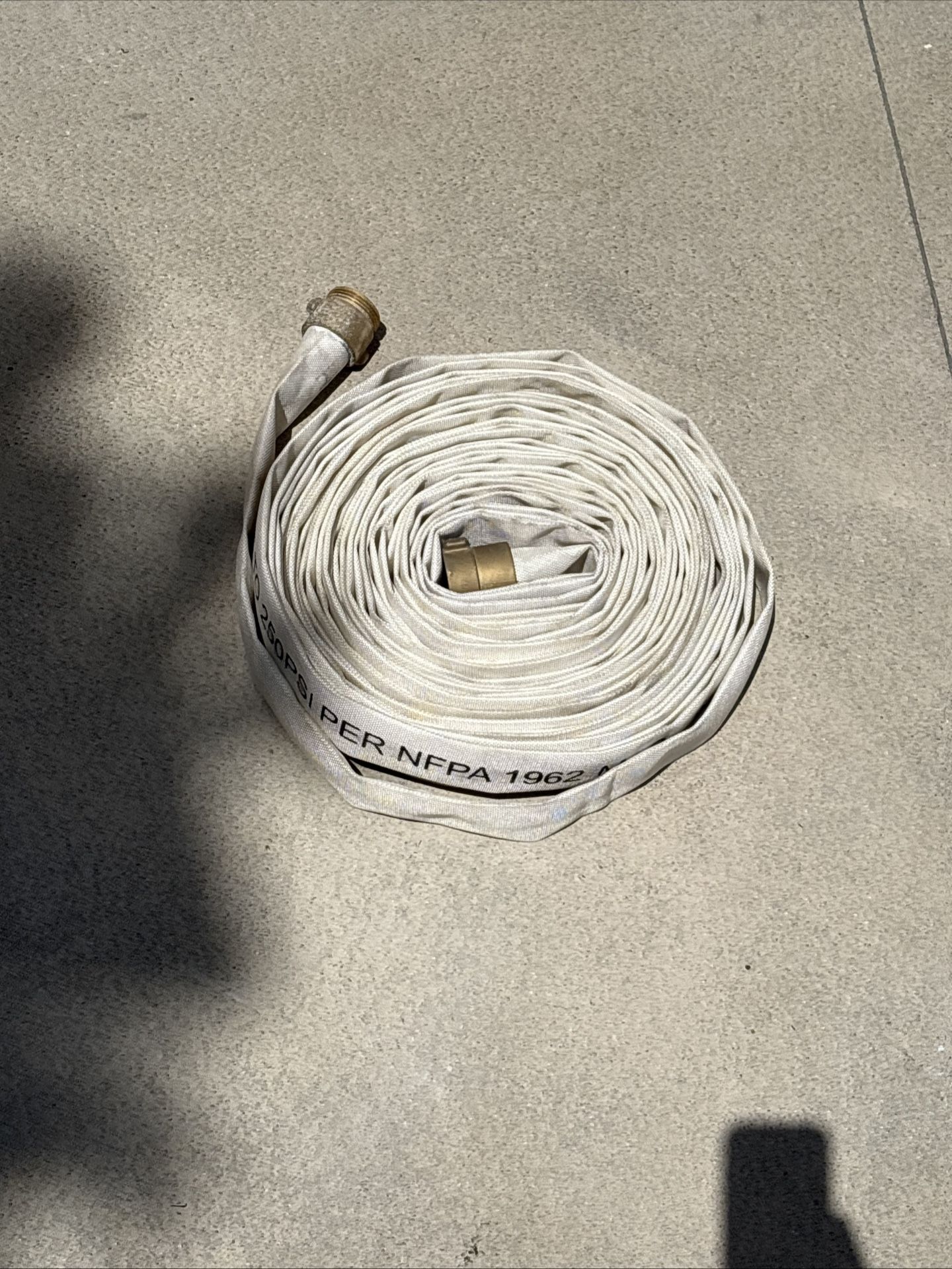 Three 75 Foot Fire Hose – 1.5” Diameter, NST Thread.