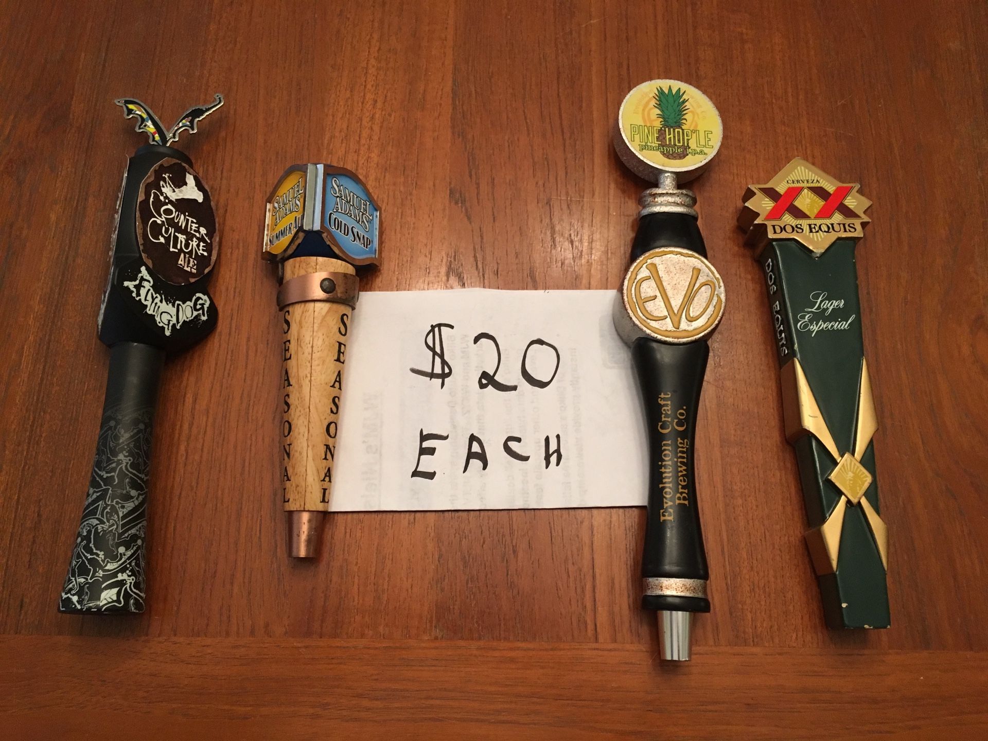 Updated stock of Beer tap handles 20 each for Sale in Columbia, MD