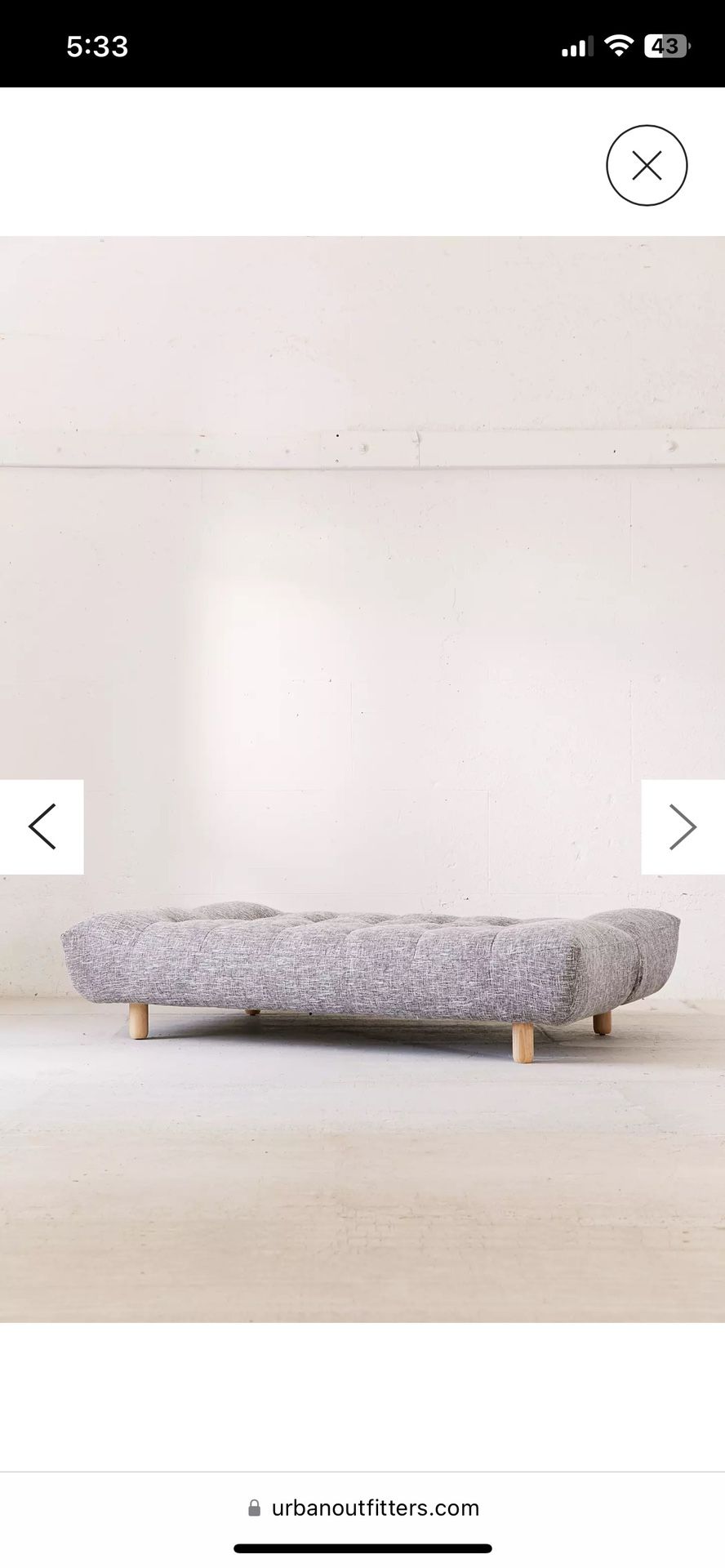 MOVING SALE - Urban Outfitters Winslow Armless Sleeper Sofa