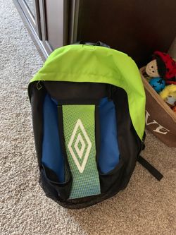 Umbro soccer backpack and turf soccer shoes