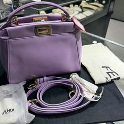 Nappa Stacked Bar Mini Peekaboo Iconic Satchel Lavanda 