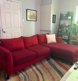 Red Modern Sectional Couch with Chaise