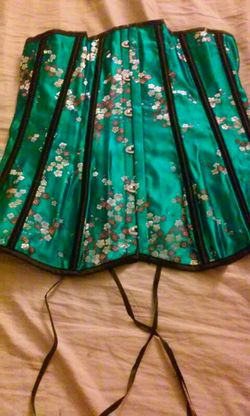 Nice AQUA INBROIDED CORSET (L)