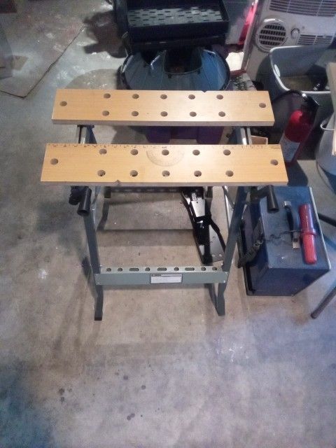 One of Two Clamping Saw Horse Stayle Stands