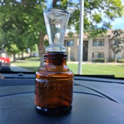 Antique Amber Cone Ink Bottle / Inkwell. Circa 1900.  1-1/2oz. Makers mold number 77 embossed on bottom...asking $20.00