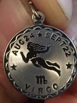 Sterling silver Virgo pendent