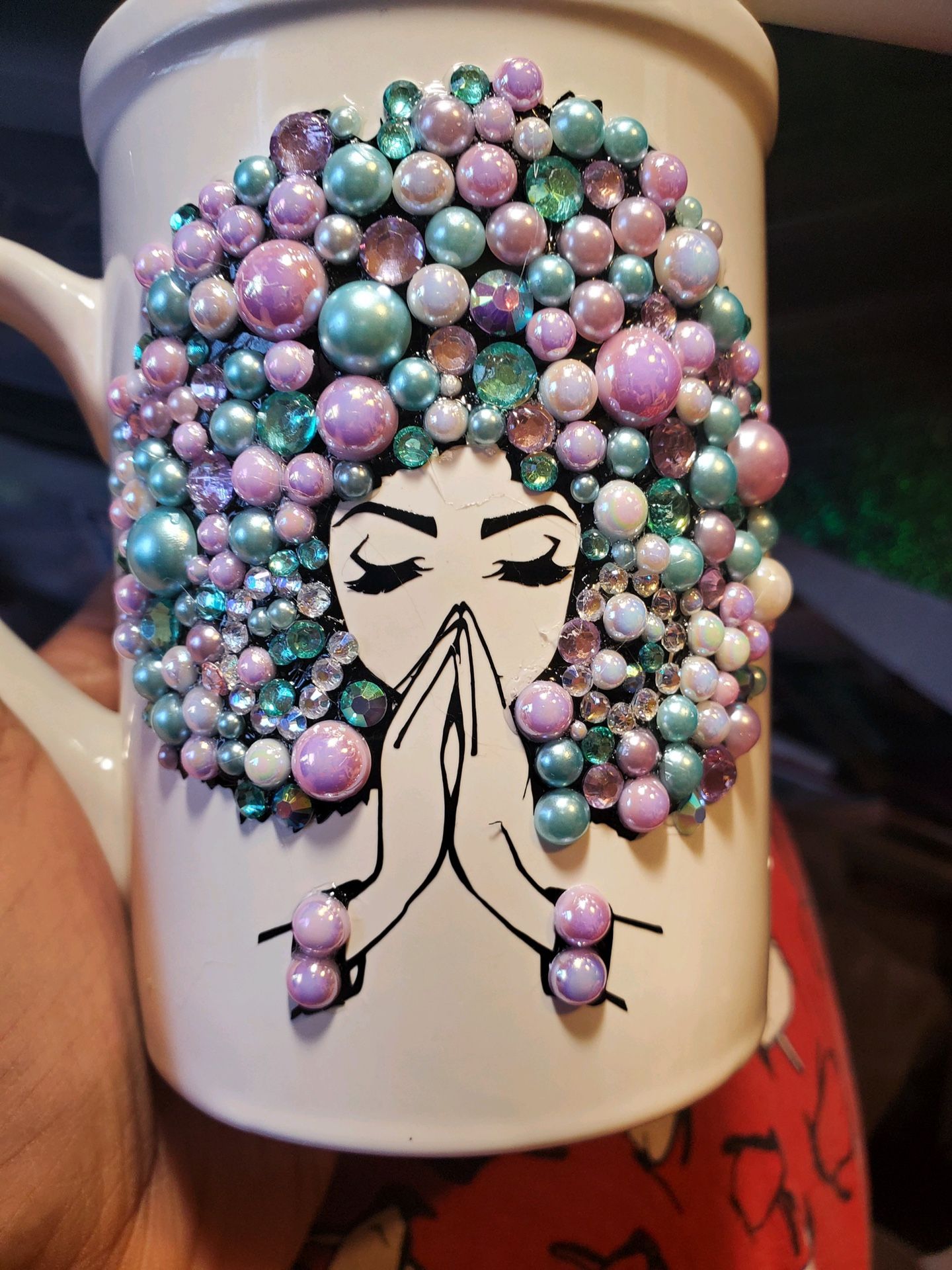 Hand Made Holiday Mug w/ Beads