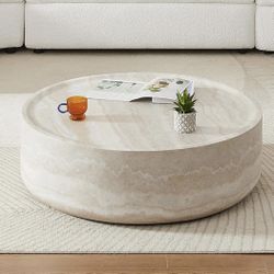 Round Coffee Table Faux Marble