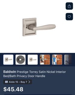Baldwin Prestige Torrey Satin Nickel Interior Bed/Bath Privacy Door Handle
