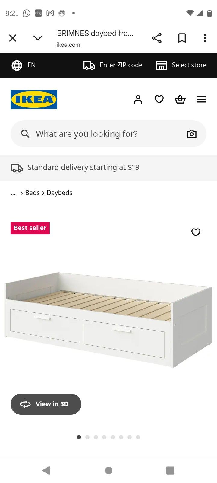 Ikea Brimnes Day Bed Frame Twin Size With Mattress 