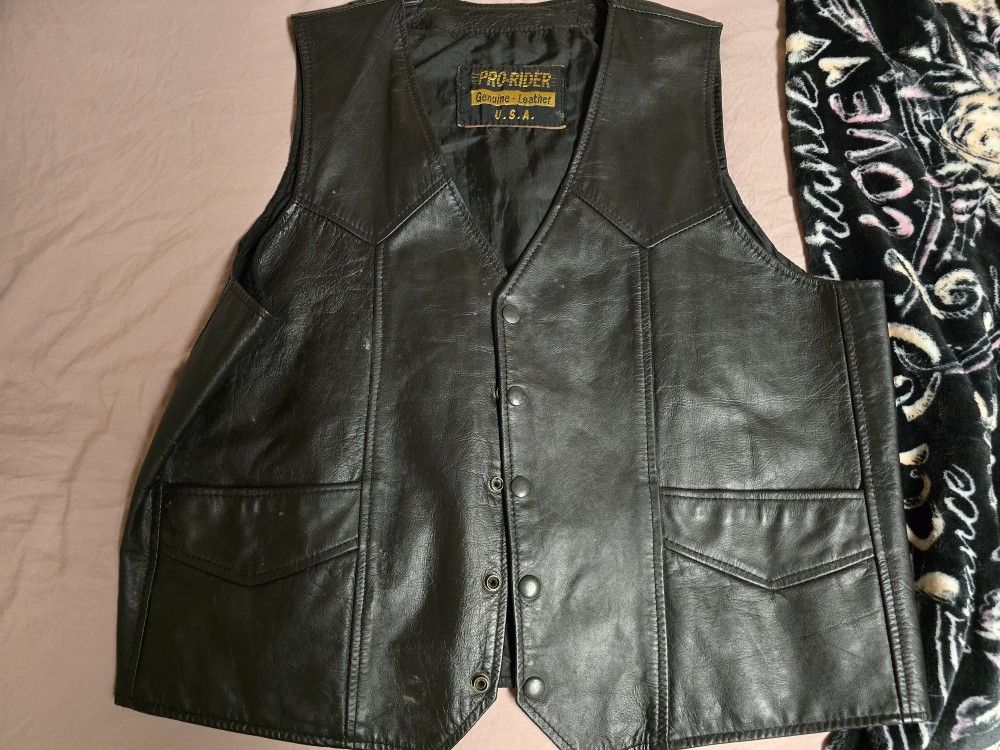 Leather Vest Men's 